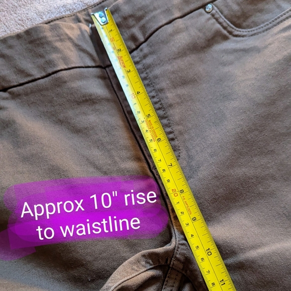 Size 8 Up! Pants EUC, pull up style elastic waistband, tan/brown colour - Picture 6 of 11